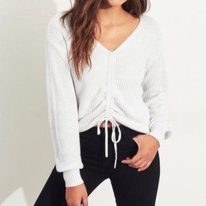 Reversible Cinch Front Sweater - Pink - Size S